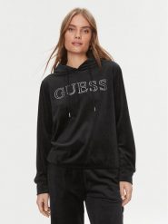 Guess Bluza Couture V4RQ25 KBXI2 Czarny Regular Fit. Czarne bluzy damskie Guess, xxs, z aplikacjami, z syntetyku, bez ramiączek, bez kaptura. Za 209.99 zł.