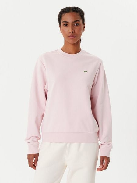 Lacoste Bluza SF5270 Różowy Regular Fit. Czerwone bluzy damskie Lacoste, bez wzorów, z bawełny, bez ramiączek, bez kaptura. Za 559.99 zł.