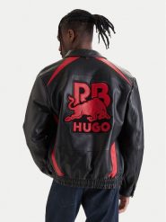 HUGO Kurtka skórzana Lugor 50559737 Czarny Regular Fit. Czarne kurtki męskie Hugo, l, bez wzorów, ze skóry, bez kaptura. Za 2,519.00 zł.