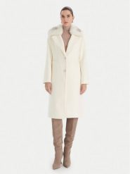 Guess Płaszcz wełniany W5BL19 W2642 Écru Regular Fit. Płaszcze damskie Guess, na zimę, m, z aplikacjami, z syntetyku, bez kołnierzyka, bez kaptura. Za 959.99 zł.