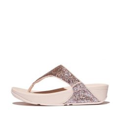 Sandały damskie FitFlop Lulu Multi-Tonal Glitter Toe-Post. Czerwone sandały damskie FIT FLOP, bez wzorów, z gumy, bez obcasa, bez zapięcia. Za 401.00 zł.