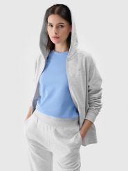 4F Bluza dresowa rozpinana z kapturem damska - szara M. Szare bluzy damskie 4F, m, bez wzorów, z bawełny, sportowe, bez ramiączek, z kapturem. Za 159.99 zł.