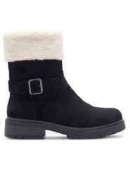 Clara Barson Botki SERENITY HL221124 Czarny. Czarne botki damskie Clara Barson, bez wzorów, z materiału, bez obcasa, na płaskiej podeszwie, bez zapięcia. Za 169.99 zł.