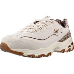 Buty SKECHERS 150877S D LITES WILD CHARM Biały. Białe obuwie trekkingowe damskie Skechers, ze skóry, bez zapięcia. Za 323.99 zł.
