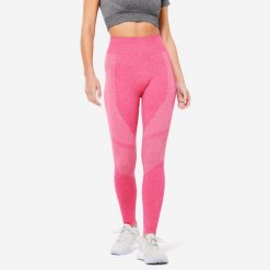 Legginsy fitness damskie Domyos 900. Czarne legginsy damskie DOMYOS, bez wzorów, z elastanu. W wyprzedaży za 79.99 zł.