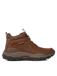 Skechers Trzewiki Respected Boswell 204454/CDB Brązowy. Brązowe botki męskie Skechers, bez wzorów, z materiału, bez obcasa, bez zapięcia. Za 379.99 zł.