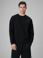 4F Bluza dresowa regular bez kaptura męska - czarna XXL. Czarne bluzy męskie 4F, l, bez wzorów, z dresówki, klasyczne, bez ramiączek, bez kaptura. Za 149.99 zł.