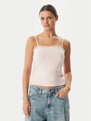 Adidas Top KC6438 Różowy Slim Fit. Czerwone topy damskie Adidas, s, bez wzorów, z bawełny, bez kołnierzyka, bez ramiączek. Za 179.99 zł.