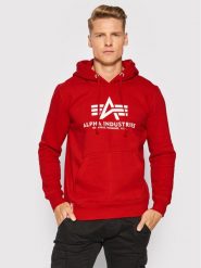 Alpha Industries Bluza Basic 178312 Czerwony Regular Fit. Czerwone bluzy męskie Alpha Industries, m, bez wzorów, z bawełny, bez ramiączek, bez kaptura. Za 239.99 zł.