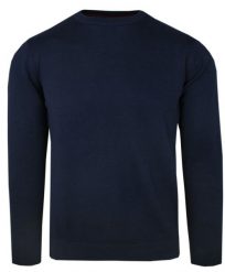 Męski Sweter z Okrągłym Dekoltem (U-Neck) - Alties - Granatowy. Niebieskie swetry męskie Alties, l, bez wzorów, z bawełny, casualowe, bez kołnierzyka, bez ramiączek. Za 159.00 zł.