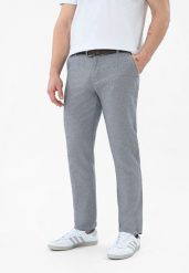 Materiałowe spodnie R-TONI. Eleganckie spodnie męskie Volcano, bez wzorów, z materiału. Za 199.99 zł.