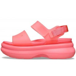 Crocs Sandały Soho Frosted Y Strap W Damskie. Czerwone sandały damskie Crocs, bez wzorów, z materiału, bez obcasa, bez zapięcia. Za 289.99 zł.
