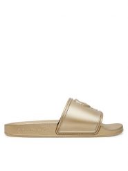 KARL LAGERFELD Klapki Kondo 2.0 KL80919M Złoty. Żółte klapki damskie KARL LAGERFELD, bez wzorów, z tworzywa sztucznego, bez obcasa, bez zapięcia. Za 419.99 zł.