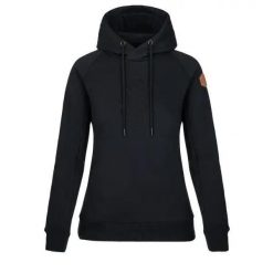 Bluza bawełna damska Kilpi Sohey. Czarne bluzy damskie Kilpi, na jesień, bez wzorów, z bawełny, bez ramiączek, z kapturem. Za 163.85 zł.