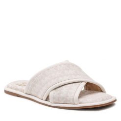 Klapki MICHAEL Michael Kors. Brązowe klapki damskie MICHAEL Michael Kors, bez wzorów, bez obcasa, bez zapięcia. Za 519.99 zł.