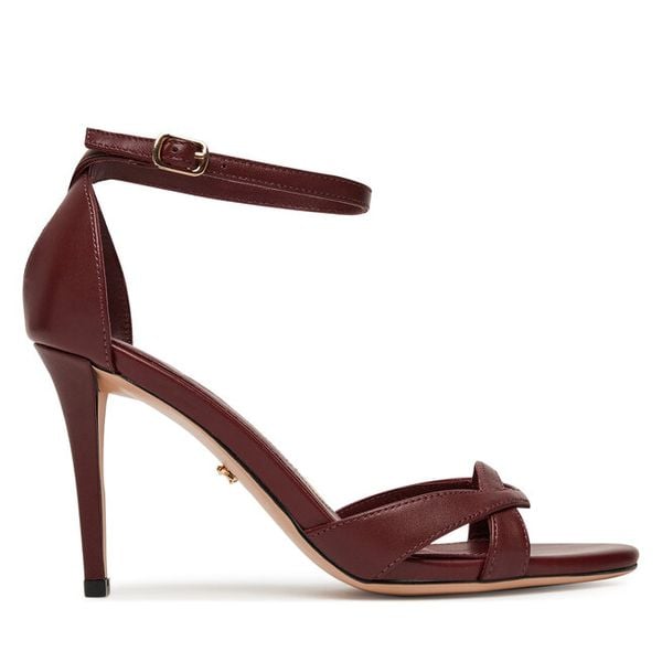 Sandały GINO ROSSI. Czerwone sandały damskie Gino Rossi, bez wzorów, bez obcasa, na szpilce, bez zapięcia. Za 329.99 zł.