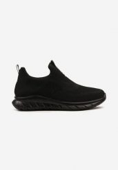 Czarne Wsuwane Buty Sportowe z Elastyczną Cholewką w Skarpetkowym Stylu Kalilena. Czarne buty sportowe męskie Born2be, bez wzorów, z jeansu, bez zapięcia, na fitness i siłownię. Za 59.99 zł.