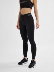 Damskie legginsy Hummel. Czarne legginsy damskie Hummel, bez wzorów, z dżerseju. Za 175.00 zł.