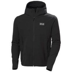 Kurtka wodoodporna z kapturem Helly Hansen Blaze Softshell. Czarne kurtki sportowe męskie Helly Hansen, l, bez wzorów, z elastanu, z kapturem, trekkingowe. Za 731.85 zł.