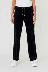 JUICY COUTURE Czarne spodnie Tina. Czarne spodnie dresowe damskie Juicy Couture, bez wzorów, z dresówki. W wyprzedaży za 265.99 zł.