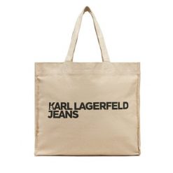 Torebka KARL LAGERFELD. Brązowe shopperki damskie KARL LAGERFELD, bez wzorów, bez dodatków. Za 189.99 zł.