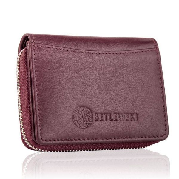Portfel skórzany BETLEWSKI różowy BPD-SS-20. Czerwone portfele damskie Betlewski, ze skóry. Za 119.00 zł.