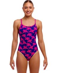 Strój do pływania menstruacyjny FUNKITA Pinky Palms - Diamond Secure. Czerwone stroje kąpielowe damskie Funkita, l, bez wzorów, z elastanu. Za 209.99 zł.