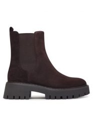 MICHAEL Michael Kors Sztyblety Asher 40F5ASFE5S Brązowy ciemny. Brązowe botki damskie MICHAEL Michael Kors, bez wzorów, ze skóry, bez obcasa, na płaskiej podeszwie, bez zapięcia. Za 879.99 zł.