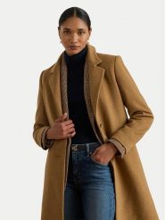 LAUREN RALPH LAUREN Płaszcz wełniany 297P04141002 Brązowy Regular Fit. Brązowe płaszcze damskie Lauren Ralph Lauren, na zimę, bez wzorów, z syntetyku, bez kołnierzyka, bez kaptura. Za 1,899.00 zł.
