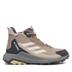 Trekkingi adidas. Brązowe obuwie trekkingowe damskie Adidas, bez zapięcia. Za 439.99 zł.