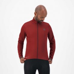 Kurtka rowerowa męska Rogelli ESSENTIAL softshell. Czerwone kurtki męskie Rogelli, m, bez wzorów, z softshellu, sportowe, bez kaptura. W wyprzedaży za 225.00 zł.