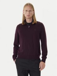 Calvin Klein Sweter LV04LD318G Bordowy Regular Fit. Czerwone swetry męskie Calvin Klein, m, bez wzorów, z wełny, bez kołnierzyka, bez ramiączek. Za 539.99 zł.