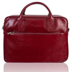 Torba męska skórzana Tizano TM06 bordowa. Czerwone torby na ramię męskie TIZANO, z jeansu, na ramię. Za 427.99 zł.