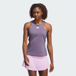 Tennis Y-Tank Top. Fioletowe koszulki sportowe damskie Adidas, xs, bez wzorów, z materiału, bez ramiączek, tenisowe. Za 233.00 zł.