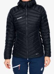 Kurtka puchowa damska Mammut Broad Peak IN Hooded Jacket. Czarne kurtki sportowe damskie Mammut, na zimę, xs, bez wzorów, z materiału, bez ramiączek, bez kaptura, trekkingowe. Za 1,418.99 zł.