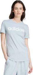 Adidas Koszulka damska adidas Loungewear Essentials Slim Logo Tee jasnoniebieska IY9188 XL. Niebieskie bluzki damskie Adidas, xl, bez wzorów, bez kołnierzyka, bez ramiączek. Za 91.94 zł.