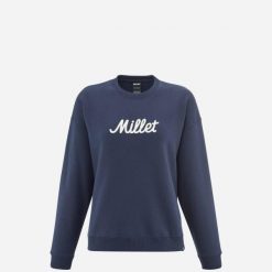 Bluza damska MILLET Chamonix Sweat Crneck W. Niebieskie bluzy damskie Millet, xs, bez wzorów, z bawełny, klasyczne, bez ramiączek, bez kaptura. Za 259.00 zł.