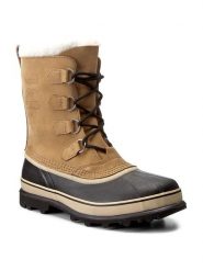Sorel Śniegowce Caribou NM1000 Brązowy. Brązowe buty zimowe męskie Sorel, bez wzorów, z nubiku, bez obcasa, bez zapięcia. Za 559.00 zł.