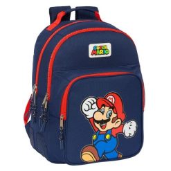 Plecak szkolny Super Mario World Granatowy. Niebieskie plecaki męskie PRO BRANDS, bez wzorów, z poliesteru, biznesowe. Za 260.65 zł.