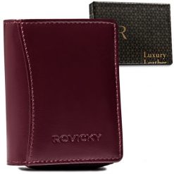 Portfel skórzany Rovicky R-RD-34-GCL Plum fioletowy. Fioletowe portfele damskie ROVICKY, ze skóry. Za 41.59 zł.