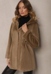Ciemnozielona Futrzana Kurtka Parka z Kapturem Evelinne. Zielone kurtki damskie Renee, l, bez wzorów, z futra, z kapturem. Za 259.99 zł.