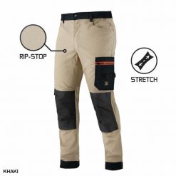 PROCERA SPODNIE stretch wiele kieszeni oraz na nakolanniki zaczepy taśmowe na narzędzia khaki 48. Brązowe spodnie sportowe męskie PROCERA, m, bez wzorów. Za 65.63 zł.