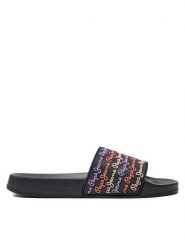 Pepe Jeans Klapki Slider Set W PLS70145 Czarny. Czarne klapki damskie Pepe Jeans, bez wzorów, z jeansu, bez obcasa, bez zapięcia. Za 149.99 zł.