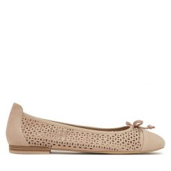 Baleriny Caprice. Brązowe balerinki damskie Caprice, bez wzorów, bez obcasa, bez zapięcia. Za 289.99 zł.