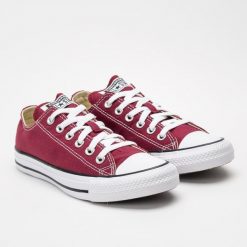 Trampki Converse Chuck Taylor All Star Ox Bordowe (M9691C). Czerwone trampki i tenisówki damskie Converse, bez wzorów, z gumy, bez zapięcia. Za 279.99 zł.