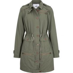 Parka bawełniana w militarnym stylu, dł. midi. Zielone parki damskie bonprix, bez wzorów, z bawełny, bez kaptura. Za 169.99 zł.