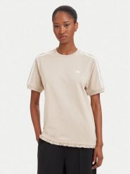 Adidas T-Shirt Pleated 3S LG4315 Khaki Regular Fit. Brązowe t-shirty damskie Adidas, s, bez wzorów, z bawełny, bez kołnierzyka, bez ramiączek. Za 179.99 zł.