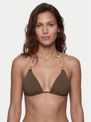 Guess Góra od bikini E6GJ00 KF412 Brązowy. Brązowe bikini Guess, z aplikacjami, z syntetyku. Za 349.99 zł.