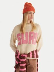 Roxy Sweter Exploring Heart ERJSW03674 Beżowy Regular Fit. Brązowe swetry nierozpinane damskie Roxy, m, bez wzorów, bez kołnierzyka, bez ramiączek. Za 349.99 zł.