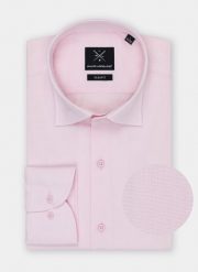 PAKO LORENTE – Gładka elegancka koszula męska w kolorze różowym. Czerwone koszule męskie Pako Lorente, m, bez wzorów, z bawełny, eleganckie, bez kołnierzyka, bez ramiączek. Za 199.99 zł.